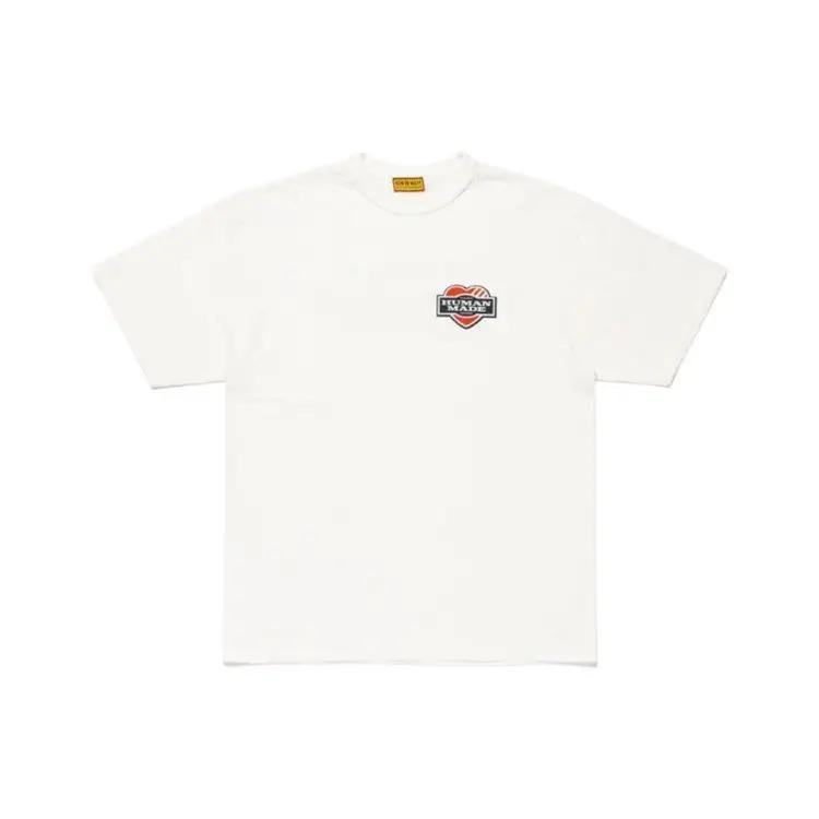 T-shirt à manches courtes à double col imprimé canard sur la poitrine HUMAN MADE FW25 pour hommes et