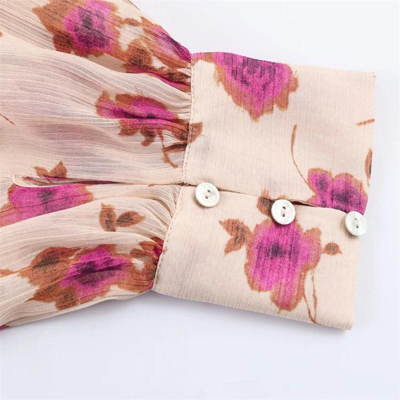 Chemisier Femme 2026 Nouvelle Collection Vintage Tendance Printemps Imprimé Superposé Décoratif Chic