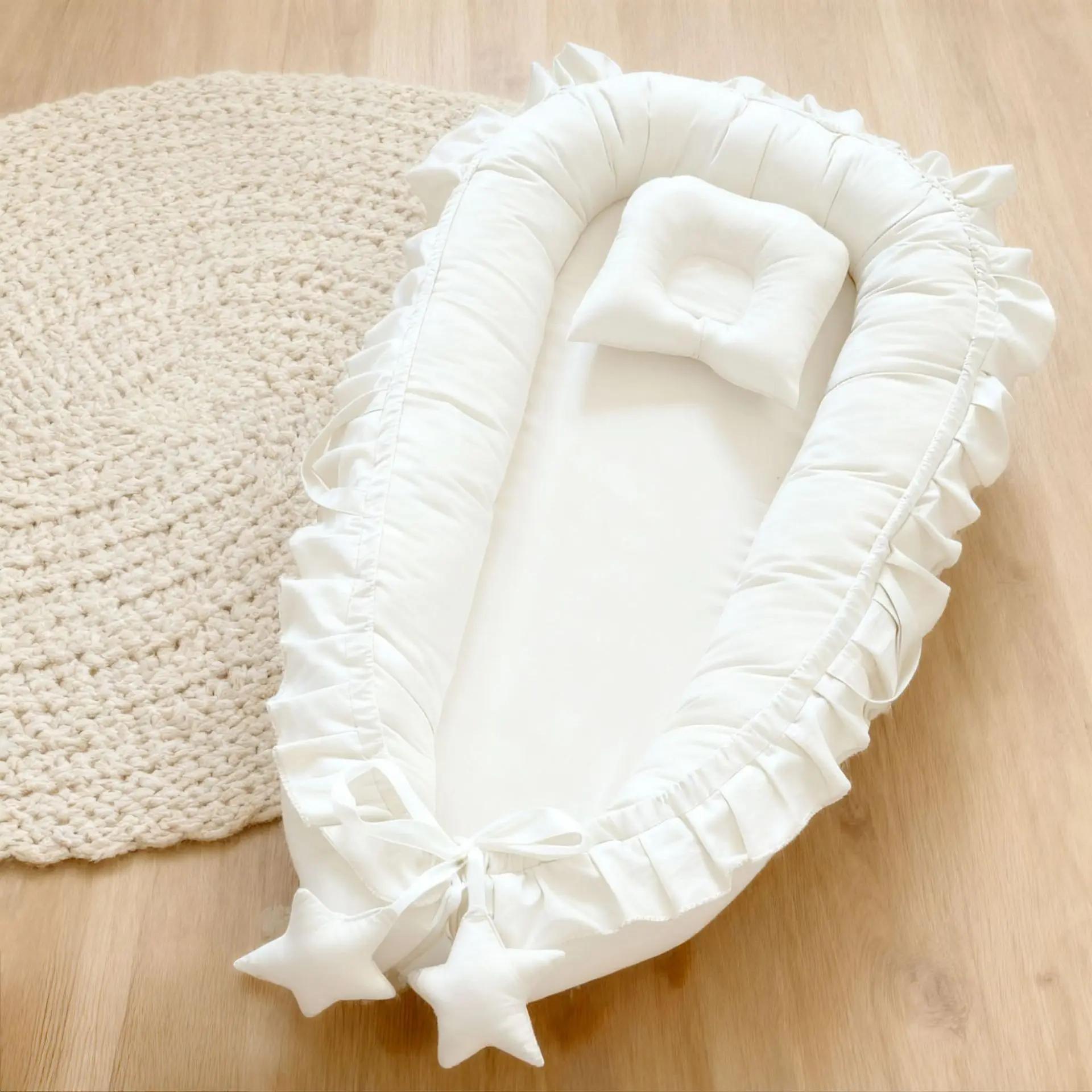 Nid de lit en coton pour nouveau-né, couffin à volants, lit de voyage, chaise longue Portable, berce