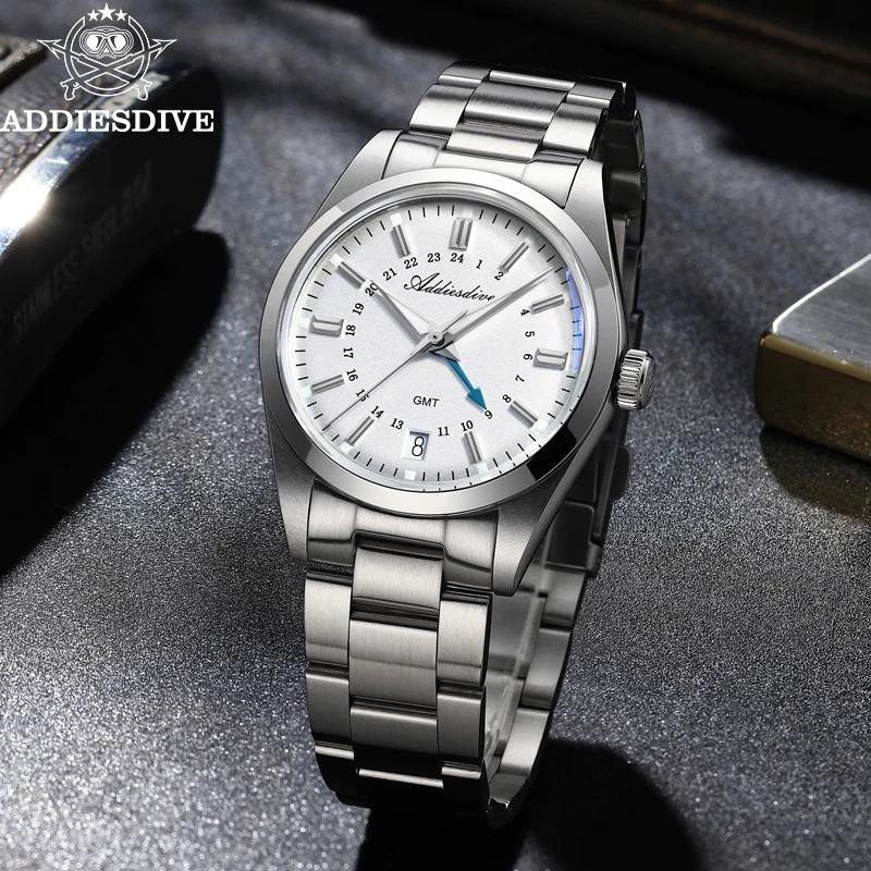 ADDIESDIVE 36mm montre analogique pour hommes GMT 515-24H montre BGW9 lumineux 100m étanche en acier