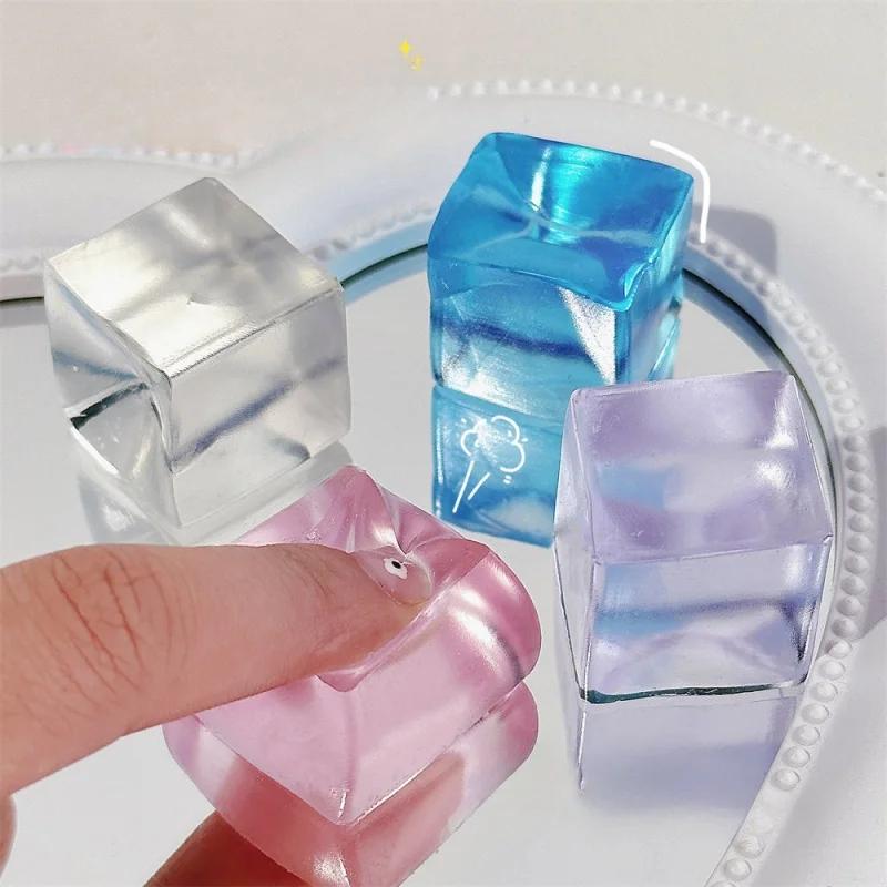 15 pièces Mini glaçon jouets spongieux libérer le Stress Transparent petit bloc de glace pincement e
