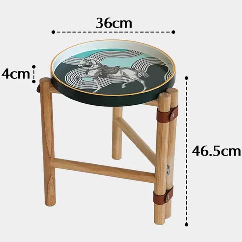 Tables basses de luxe en bois massif, table d'appoint de canapé vintage, petite escalier circulaire 