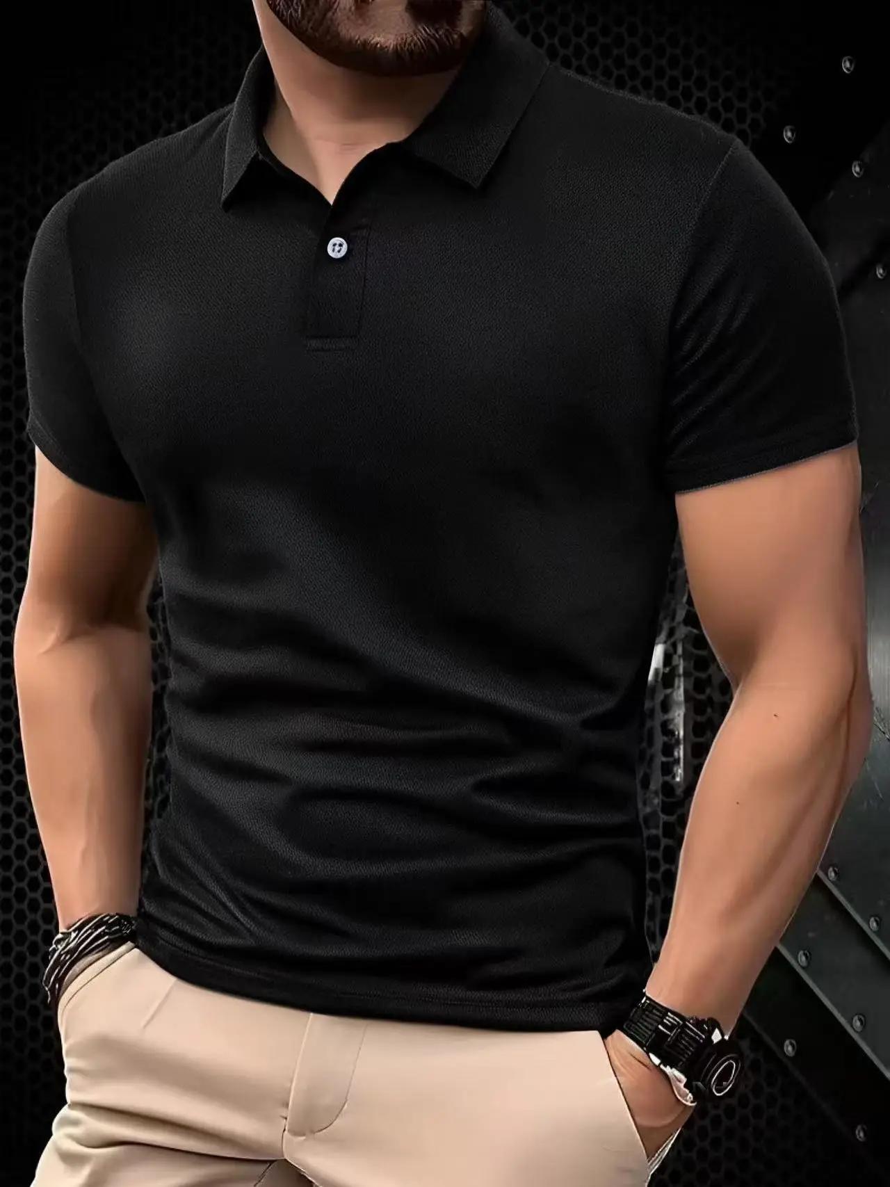 Polo de couleur unie ultra-léger pour hommes, chemise respirante à séchage rapide, anti-transpiratio