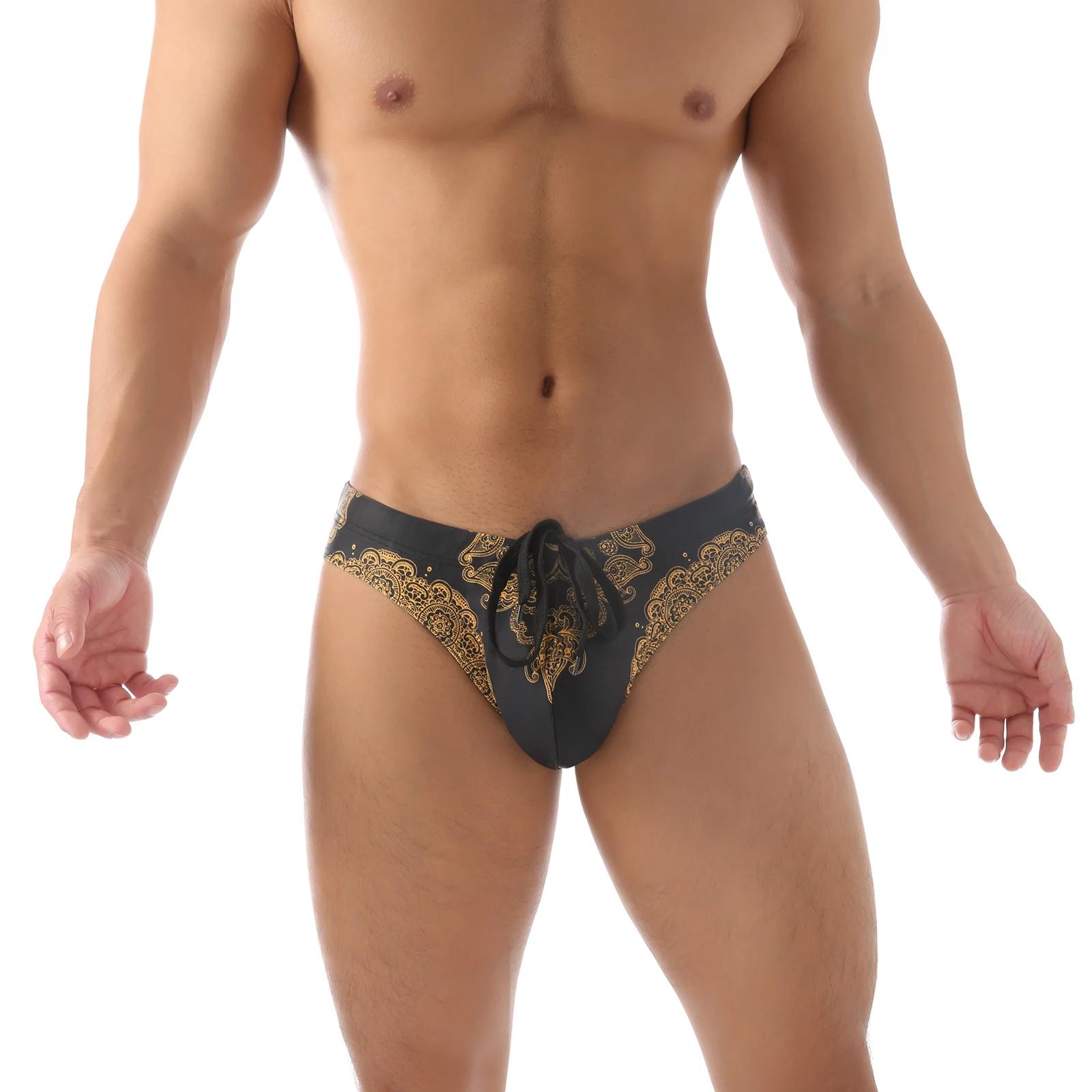 Maillot de bain Sexy pour hommes, Bikini, léopard, Totem, slip de bain, short de plage, poche bombée