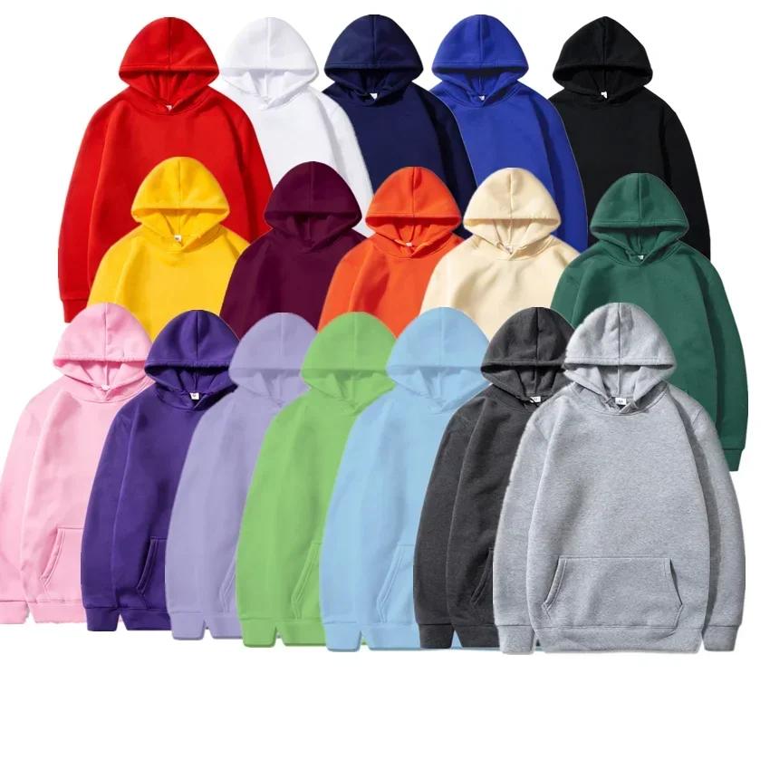 Sweats à capuche monochromes pour hommes et femmes avec poche pour documents, pulls de sport, fitnes