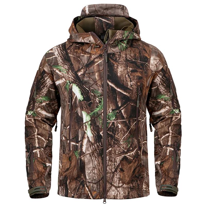 Veste tactique de Camouflage à coque souple silencieuse pour hommes, imperméable, polaire chaude, ve