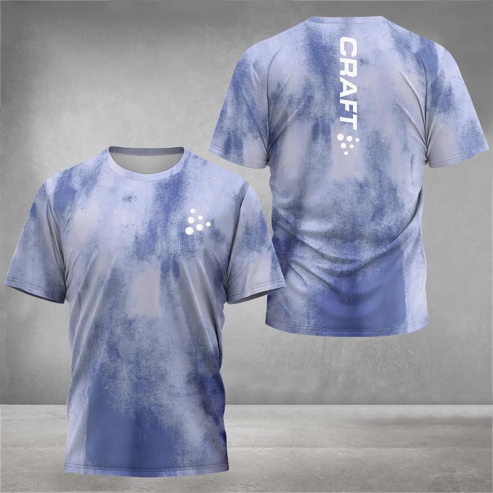 T-shirt à col rond imprimé à la mode pour hommes, haut à manches courtes, badminton et tennis, vêtem