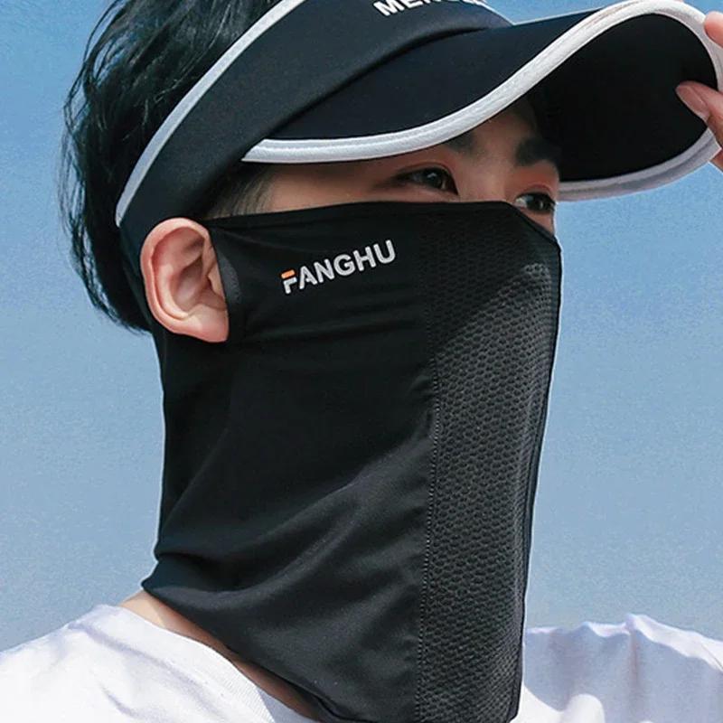 Masque de Protection solaire en maille respirante, boucle d'oreille, Protection solaire élastique, A