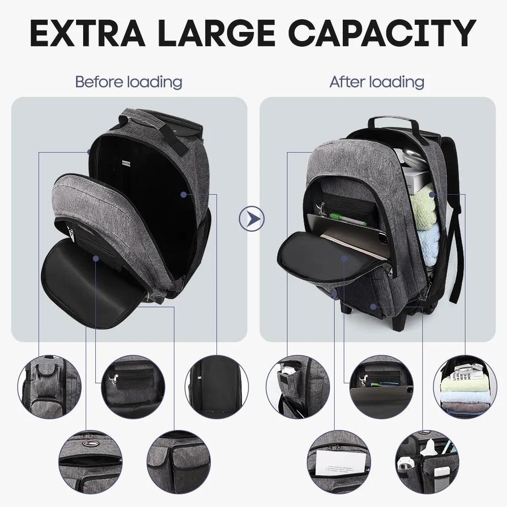New York XPress 20 pouces sac à dos de voyage avec roues tige de traction cachée bagage à main sac d