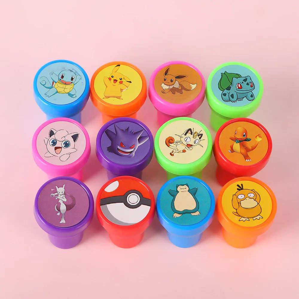 12 pièces Pokemon Anime couleur Mini sceau Pikachu Gengar ronflement dessin animé mignon en plastiqu