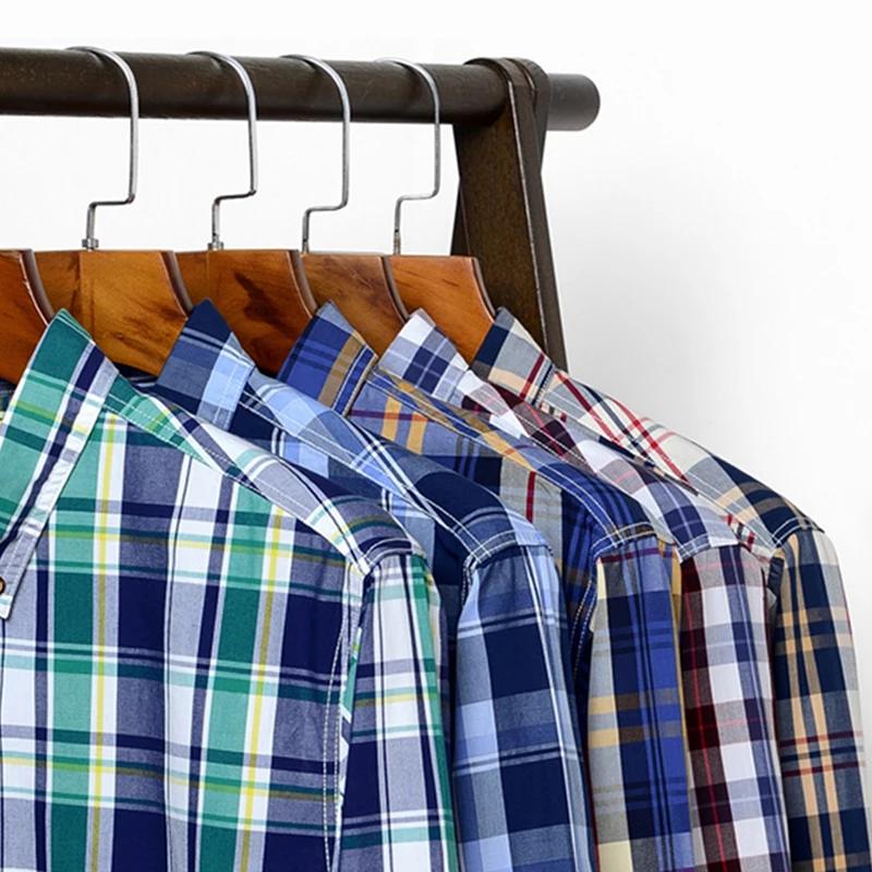 Chemises à manches longues à carreaux 100% coton de haute qualité pour hommes, coupe cintrée, chemis
