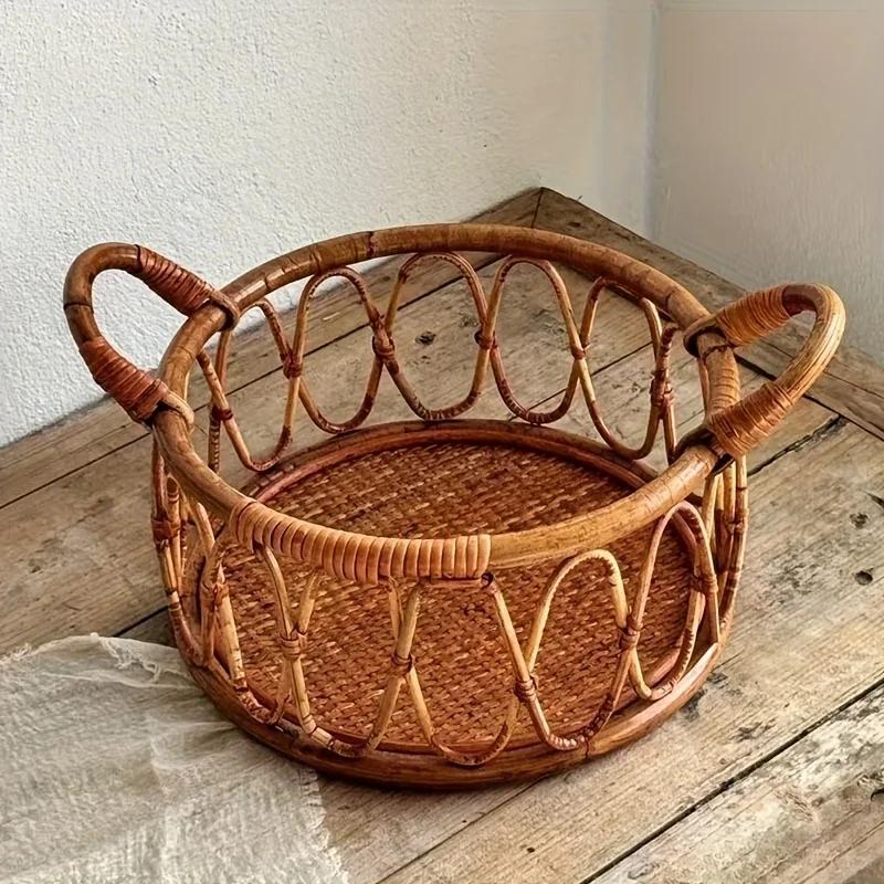 Accessoire photo pour nouveau-né : panier en rotin indonésien tissé à la main pour garçons et filles