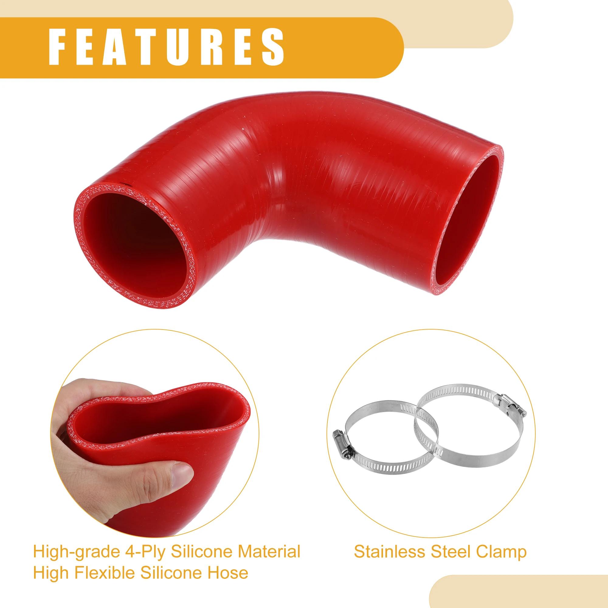 UXCELL 51mm ID à 63mm ID 51mm ID à 76mm ID universel coude à 90 degrés coupleur de tuyau en Silicone