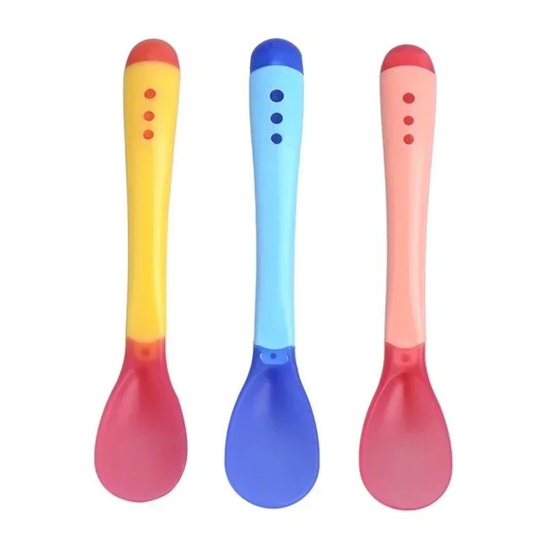 Cuillère à détection de température pour bébé, 3 pièces/lot, cuillères d'alimentation pour nourrisso
