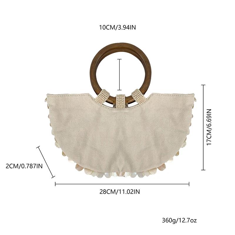 Nouveau style chinois tendance de la mode double cercle couleur unie coquille sac artistique sac à m