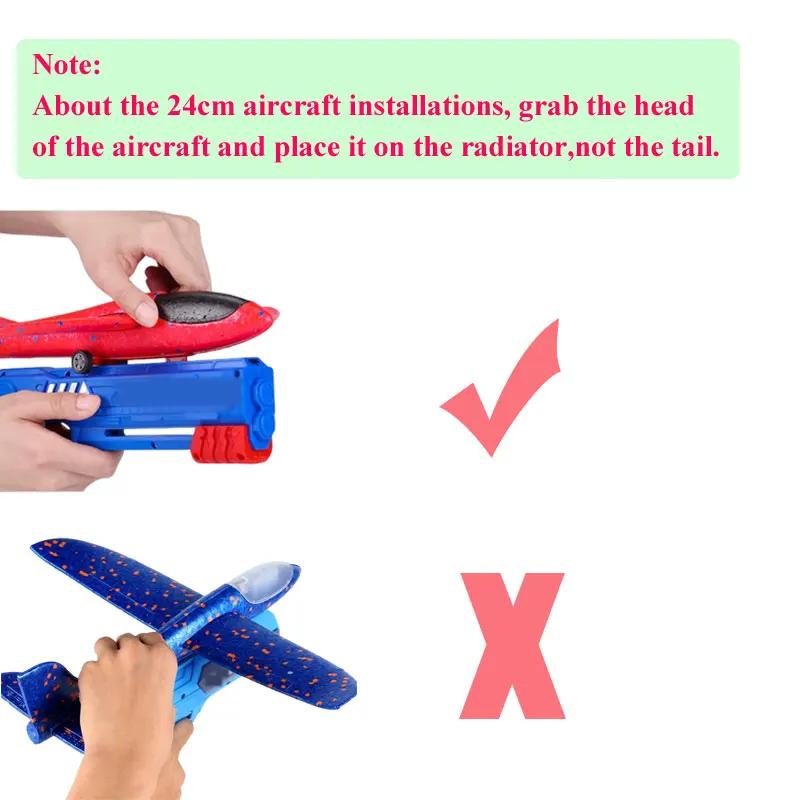Lanceur d'avion en mousse pour enfants, 24/34cm, jouet d'extérieur pour garçons, jeu de catapulte de
