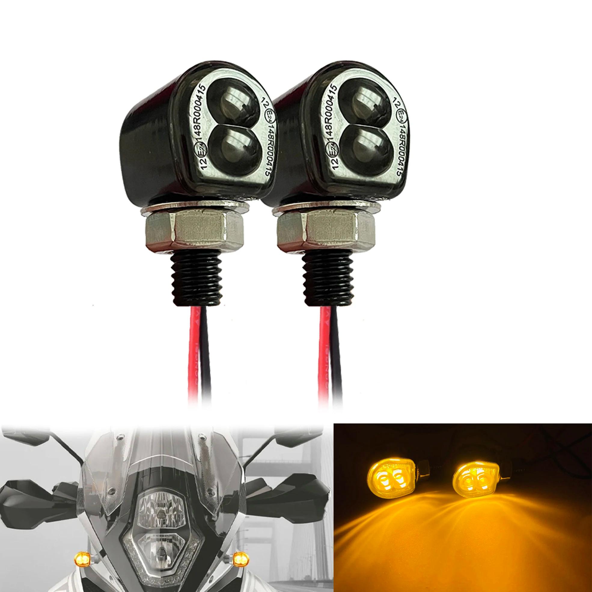 E marqué M8 Mini moto clignotant indicateur lumineux 12V ambre LED signaux clignotant lampe pour caf