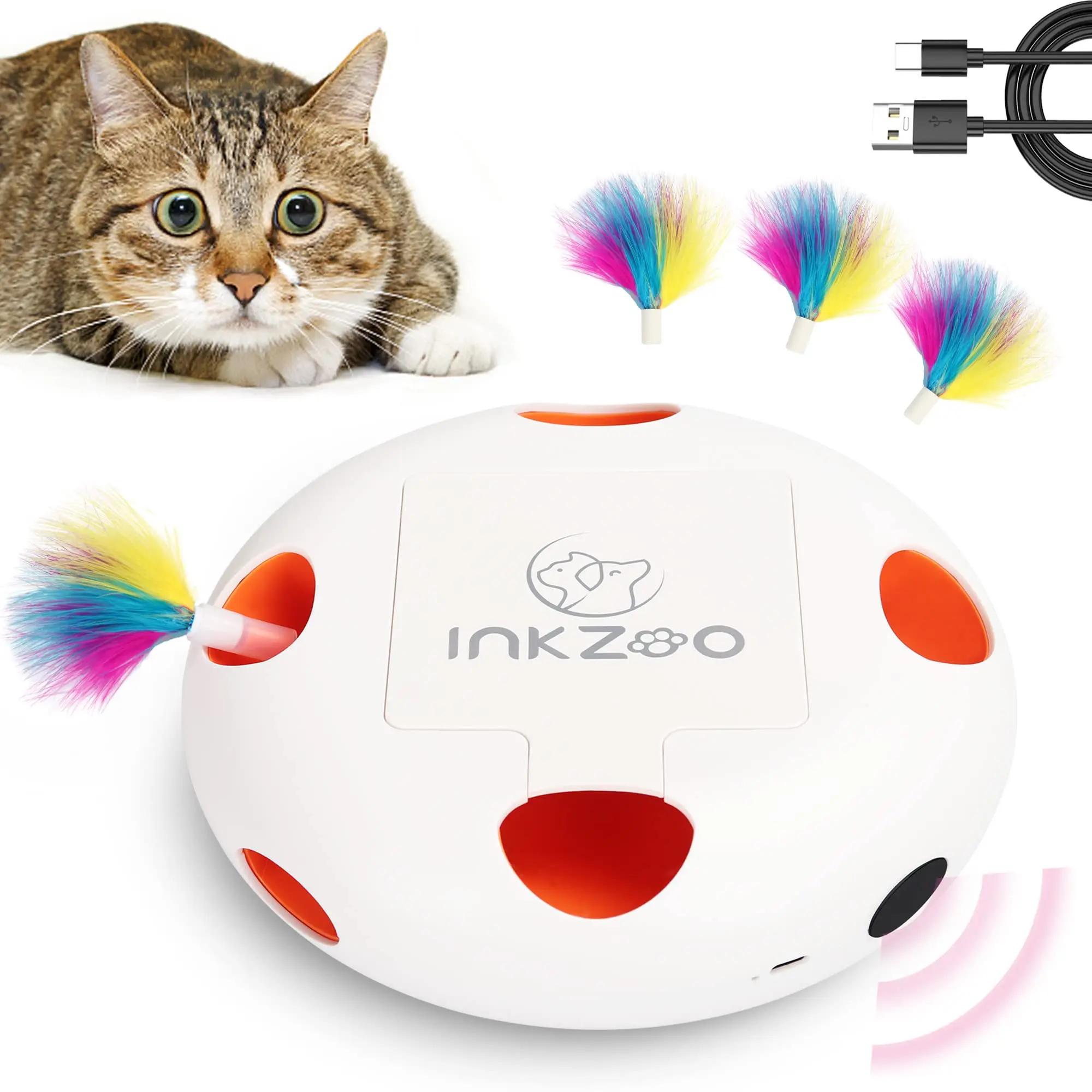 INKZOO Jouets pour chats, jouets interactifs pour chats d'intérieur, jouet interactif intelligent po