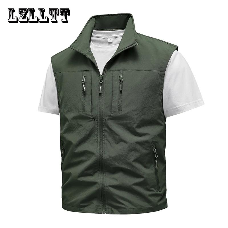 Nouveau printemps hommes en plein air gilets décontractés hommes été imperméable respirant pêche gil