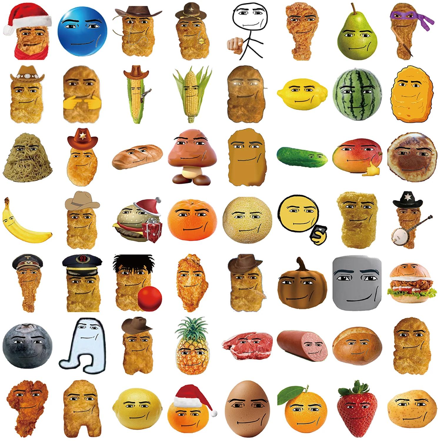 58 pièces Robloxs visage gagnant sourire-poulet pépite Meme série dessin animé étanche décoratif tas