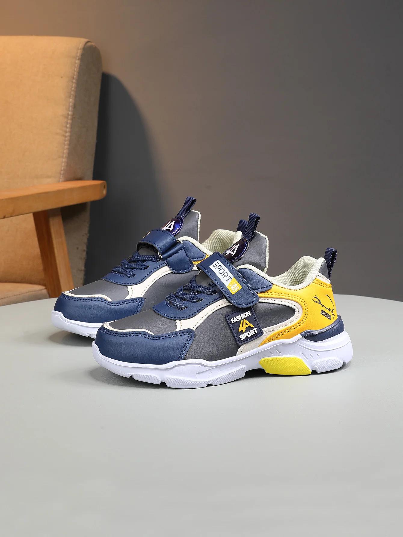 Chaussures d'automne et d'hiver pour enfants, chaussures de sport pour garçons, surface en cuir, res