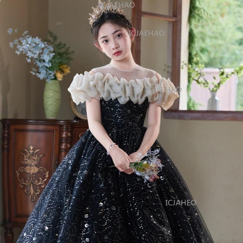 Robe de soirée formelle de princesse pour filles, idéale pour les fêtes d'anniversaire, les concours