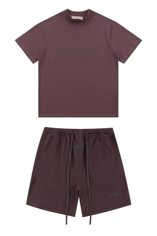 Ensemble classique de t-shirts et shorts d'été de haute qualité avec imprimé lettres double ligne, 1