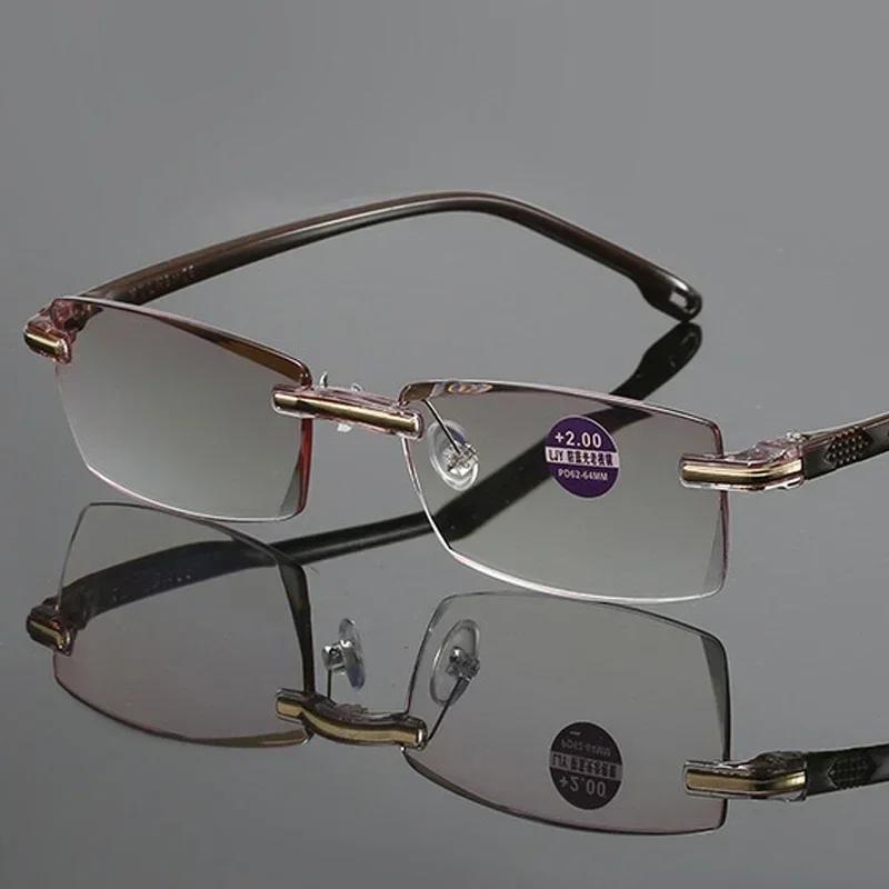 Lunettes de lecture sans bords pour hommes, classiques, Anti-lumière bleue, Vintage, presbytie, unis