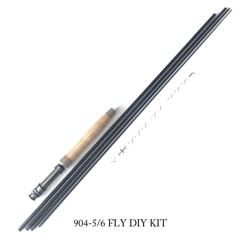 NooNRoo IM6 9ft 5/6wt 4 pièces Kit de bricolage de canne à mouche couleur transparente vert et noir 