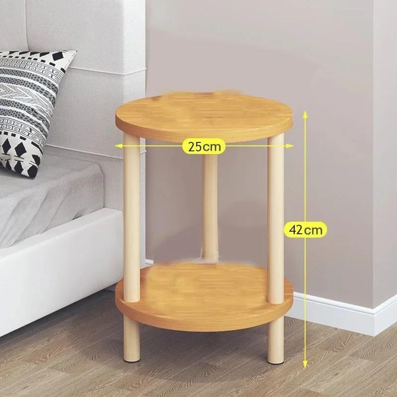 Table de chevet ronde et carrée moderne en bois, Double couche, pour la maison, le bureau, la chambr