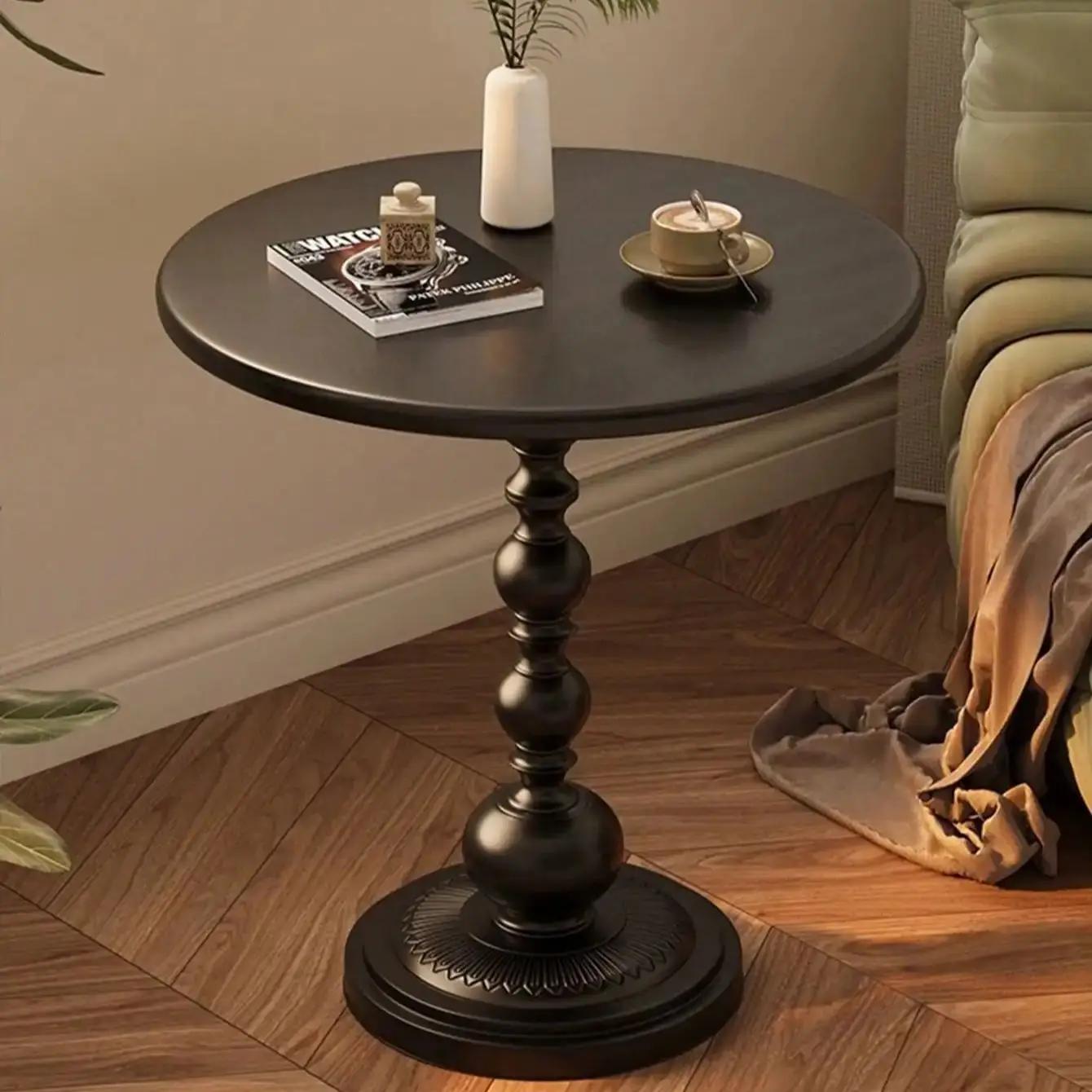 Table basse nordique vintage, table d'appoint de canapé, coin en métal, table ronde de chevet, meubl