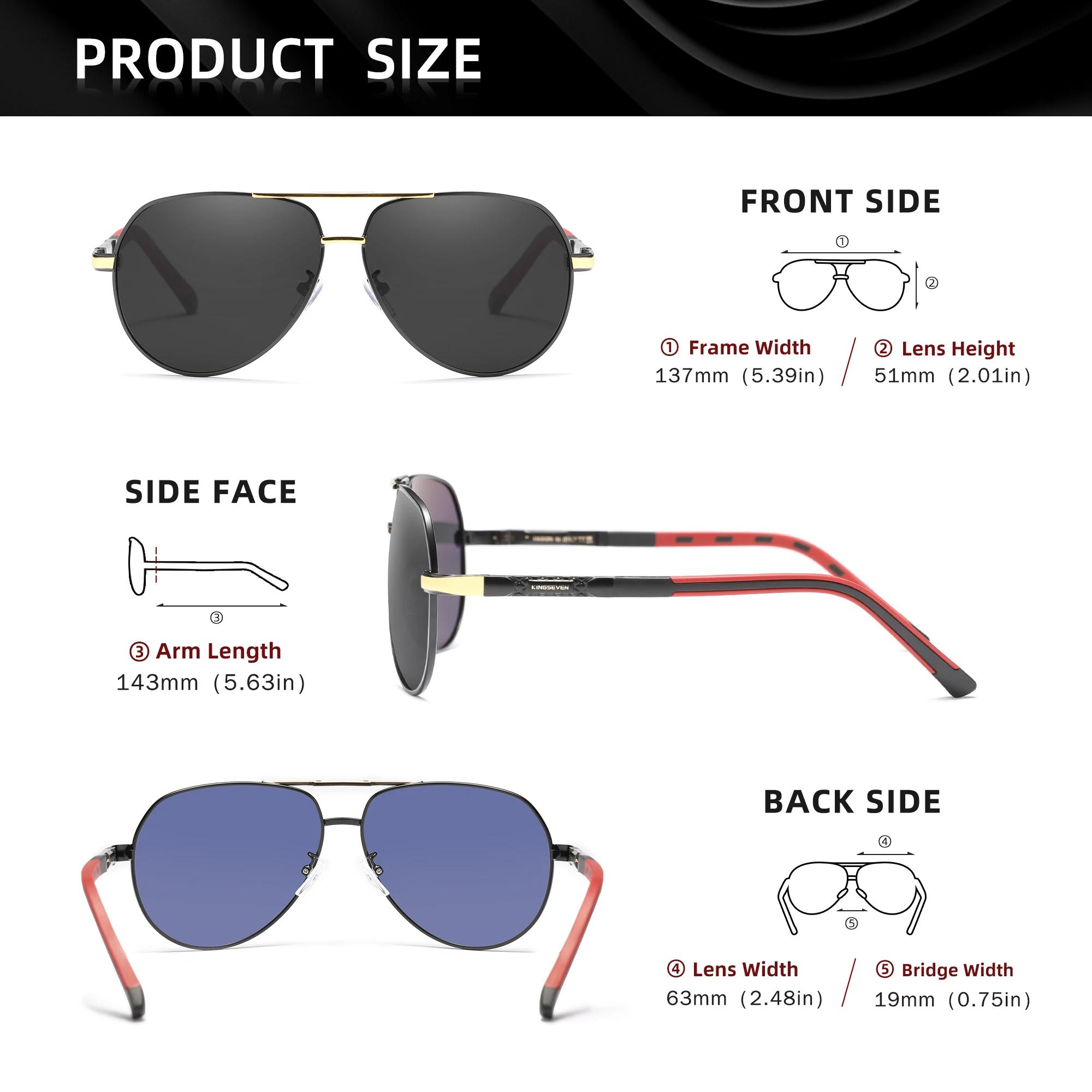 KINGSEVEN Original classique pilote hommes lunettes de soleil polarisées UV400 luxe rétro conduite l