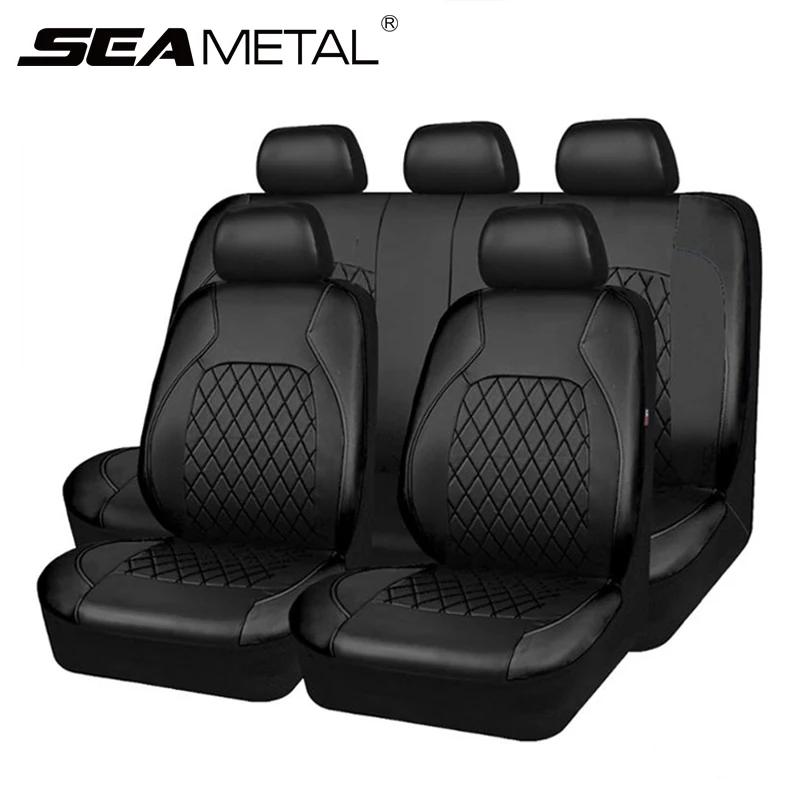 Ensemble universel de housses de siège de voiture en cuir PU, coussin de véhicule entièrement entour