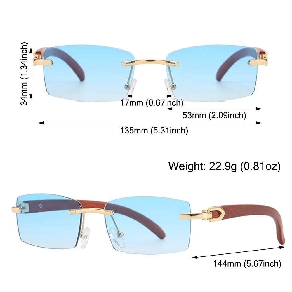 ChimPunk-Lunettes de soleil rectangulaires sans monture pour hommes et femmes, nuances de conduite, 