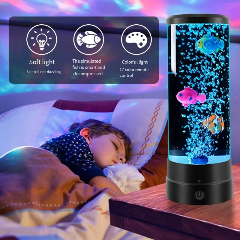 Lampe LED pour poisson, veilleuse d'ambiance, télécommande, lumières décoratives à couleur changeant
