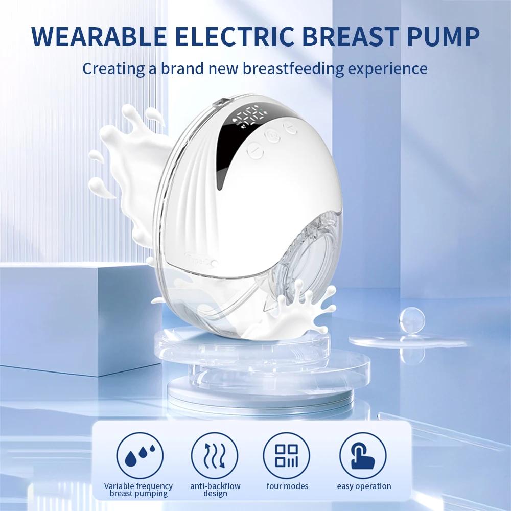 Tire-lait électrique mains libres portable - 4 modes d'expression avec affichage LED et collecteur léger
