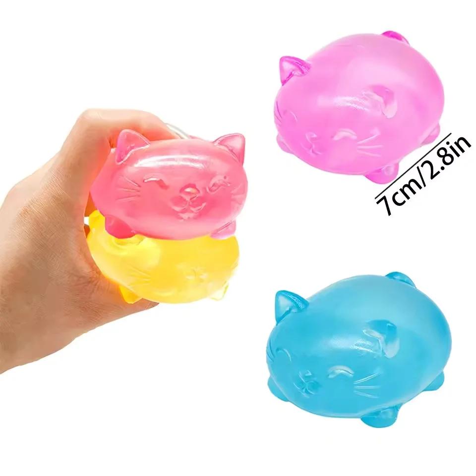1Pc Mini Jouet anti-stress mignon en forme de chat en maltose, non collant, inodore, non toxique, jo