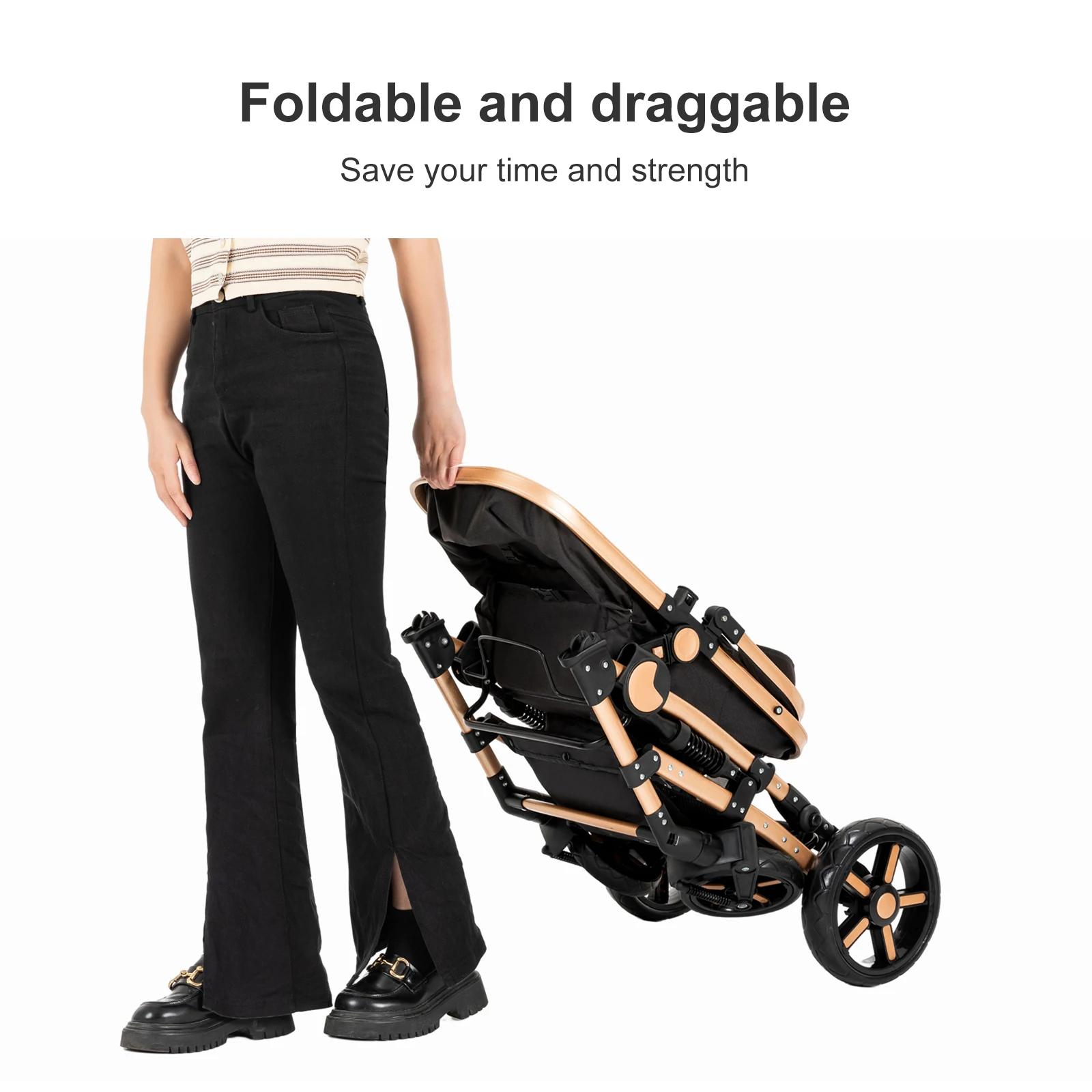 3 en 1 bébé poussette compacte nouveau-nés système de voyage poussette multifonctionnelle poussette 