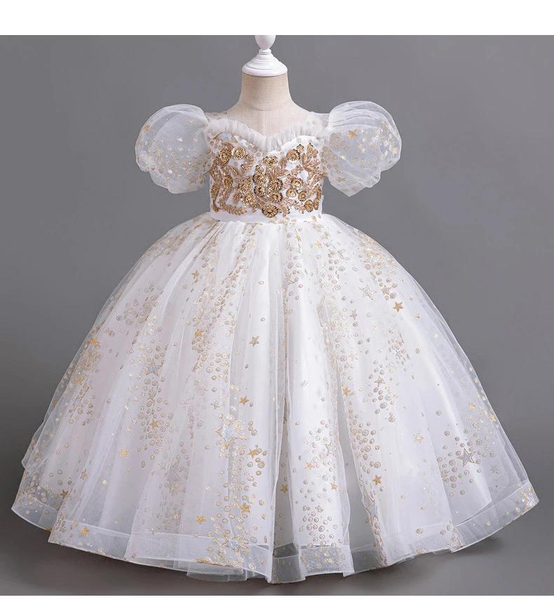 Robe de mariée à fleurs pour filles, longue, sans manches, princesse arc-en-ciel, cadeau d'hôte, pro