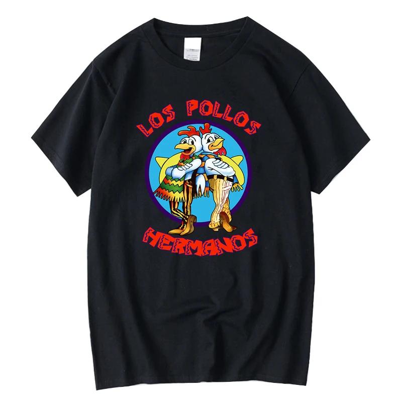 Été à manches courtes hommes de haute qualité T-shirt 100% coton Breaking Bad LOS POLLOS imprimer dé