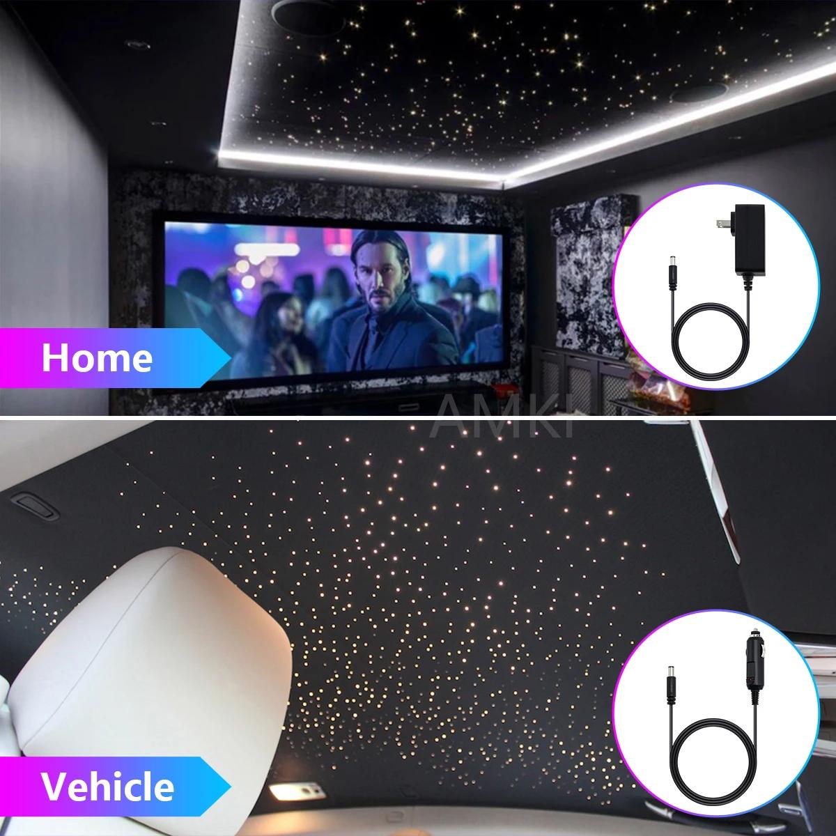16W scintillant ciel étoilé voiture étoile plafonnier RGBW fibre optique lumière intelligente APP Bl