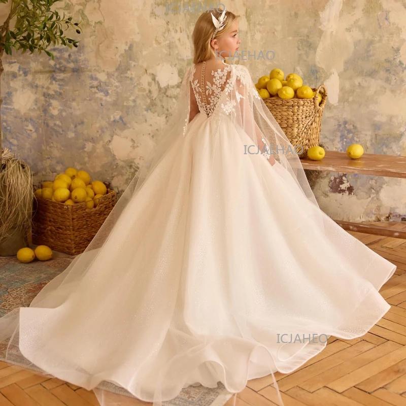 Nouvelle Robe de Cérémonie pour Enfants, Tenue Blanche de Performance pour Filles, Robe de Princesse