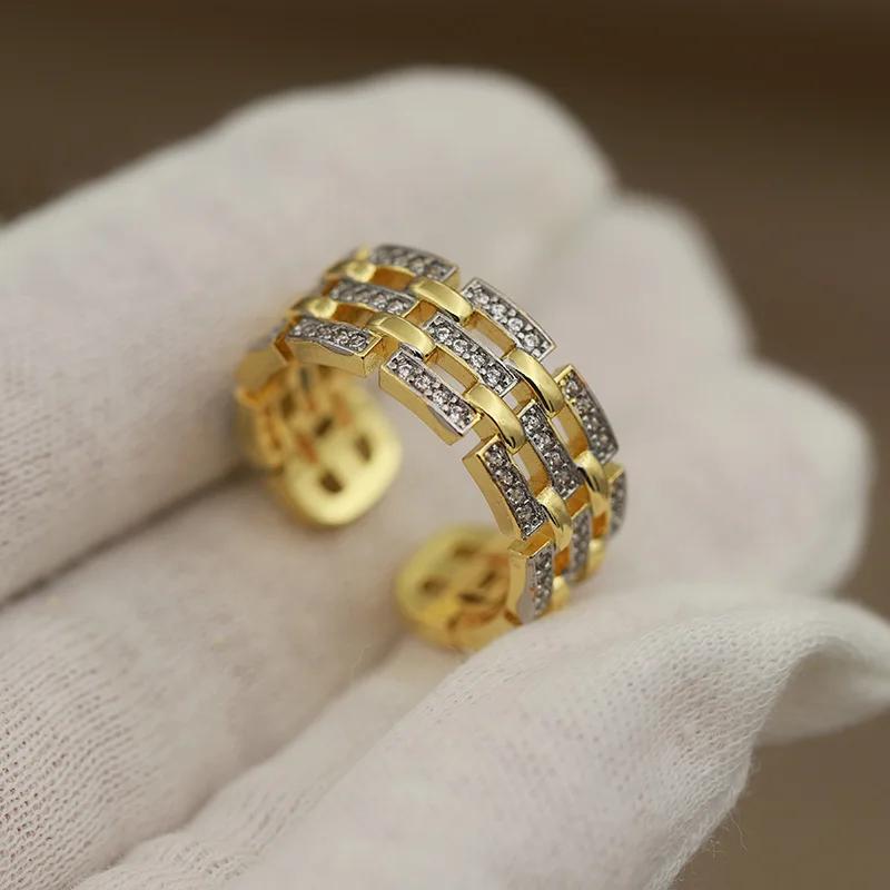 Nouveaux accessoires de vue zircone perles métalliques anneaux ouverts pour les femmes de luxe crist