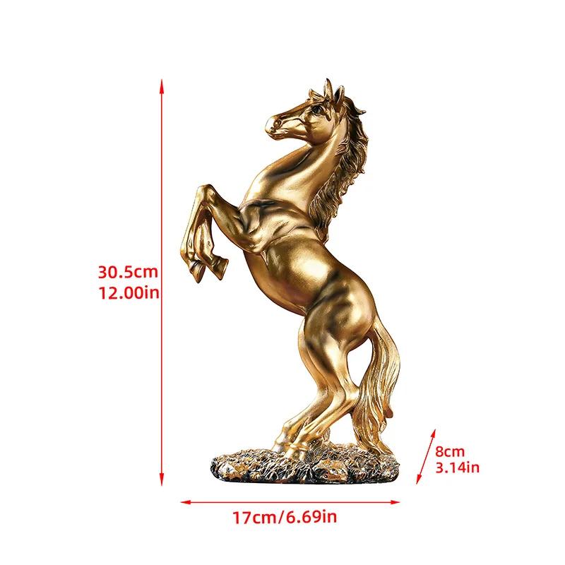Statue de cheval de la victoire en résine, figurine animale décorative pour le salon, l'armoire et l