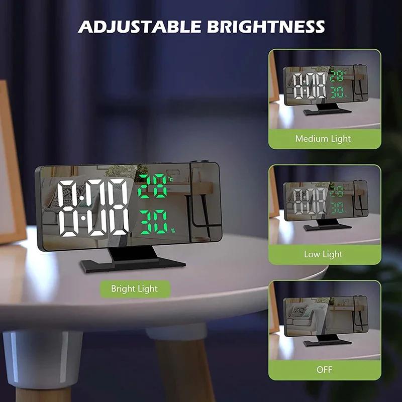 Réveil numérique LED avec affichage de l'heure et de la température, horloge de plafond, budgétaire,