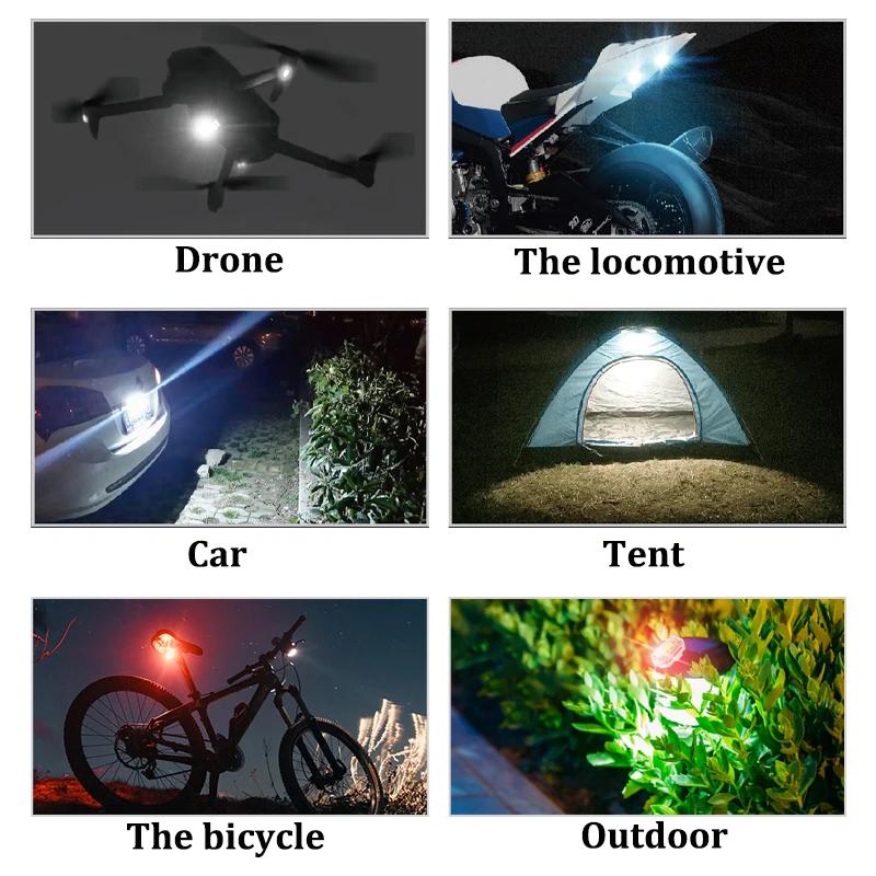 Lumière Stroboscopique LED avec Télécommande Sans Fil pour Voiture, Moto, Vélo, Drone, Scooter, Anti
