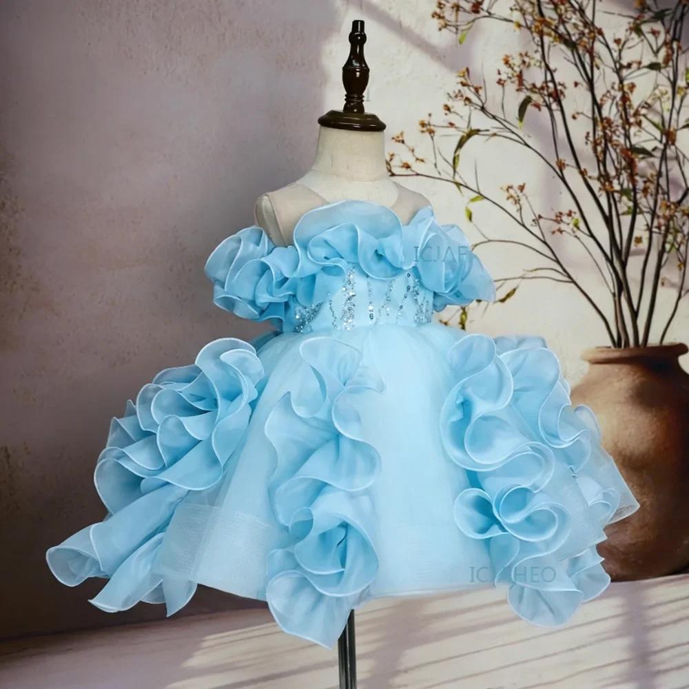 Nouvelle Robe Tutu de Cérémonie pour Bébé Fille, Tenue de Performance pour Fête de Premier Anniversa