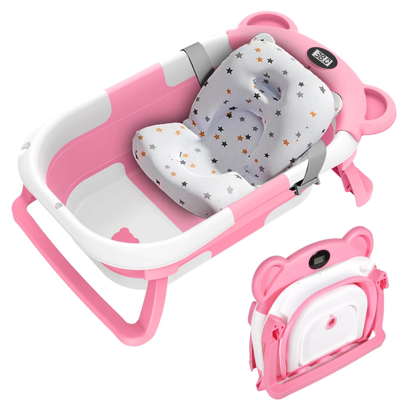 Baignoire pliable pour bébé, utilisable en position assise et allongée, design étendu et élargi, ant