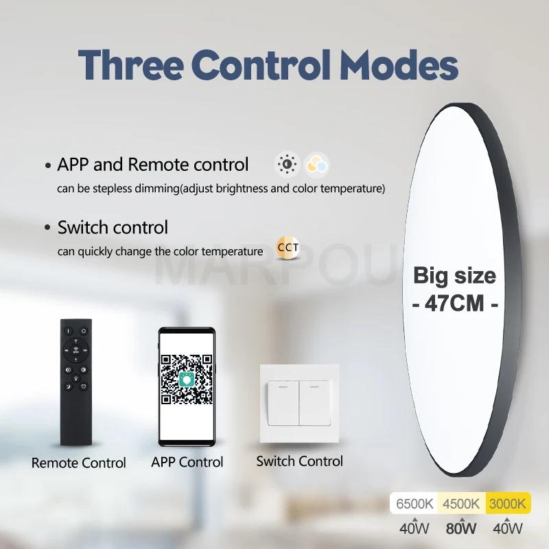 MARPOU plafonnier intelligent lampe à LED pour chambre plafonniers avec télécommande lumières LED à 