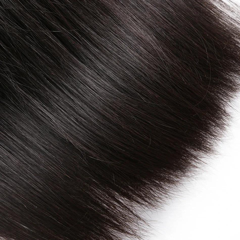 Bundles de tissage de cheveux humains brésiliens noirs naturels, extensions de cheveux raides, doubl